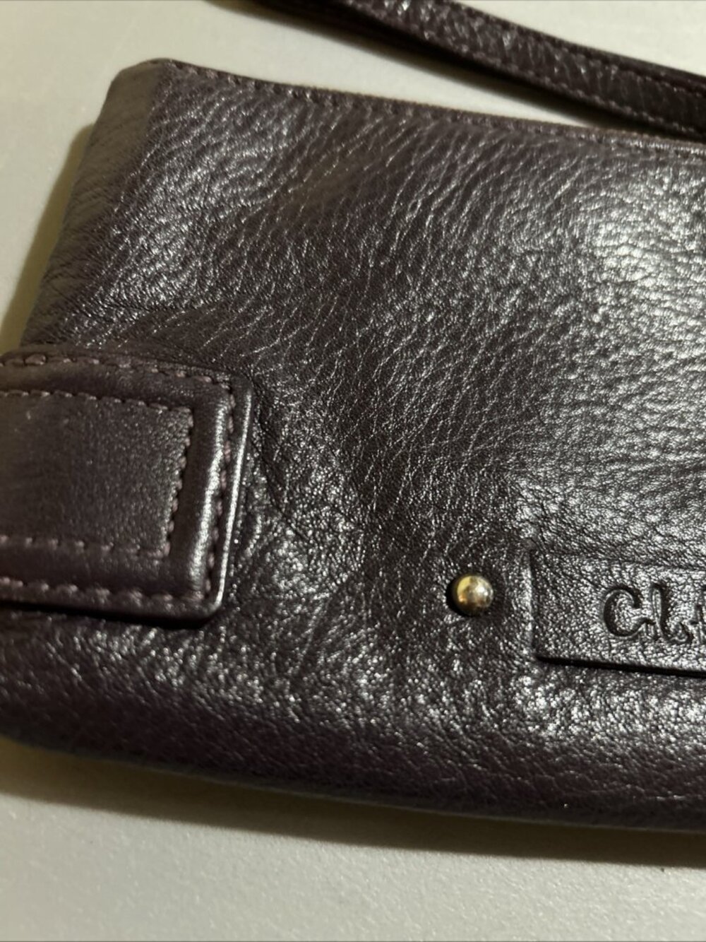 Cole Haan Purple Pebbled Leather Wristlet Clutch Mini Bag Y2K Aesthetic🔥 - Picture 5 of 11